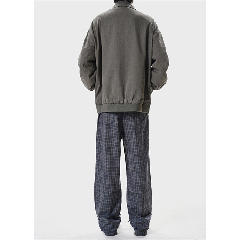 JK010-P85纯色翻领夹克工装男2025新款春秋季百搭宽松简约休闲,男装夹克,电商A178