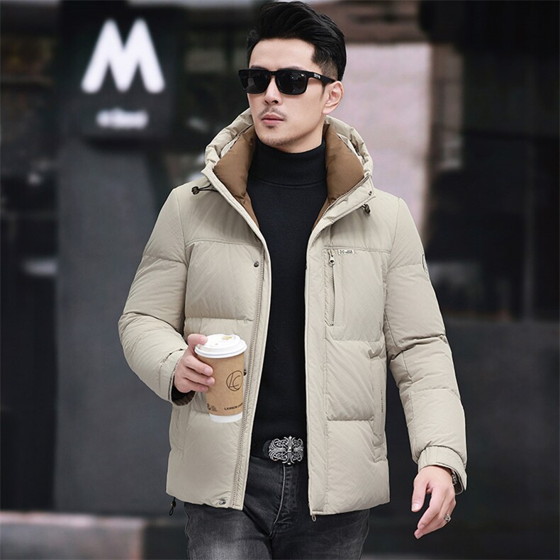 90鸭绒基础男士连帽羽绒服大货主推图片