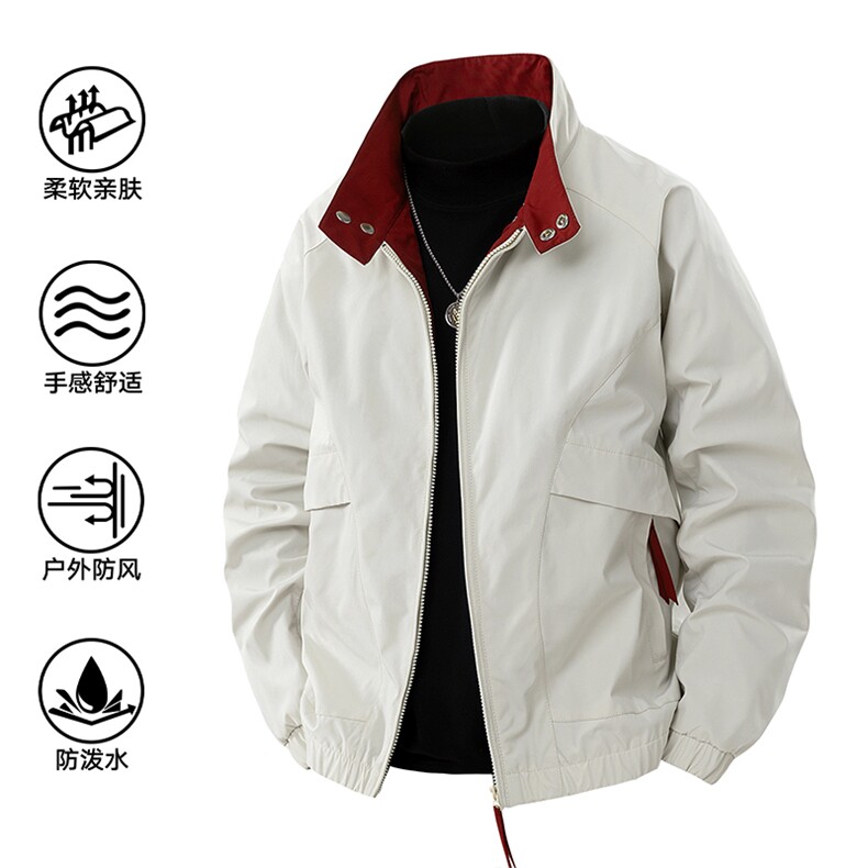 2025秋季新款中性风户外夹克男撞色立领外套DSA157B-JK2502-特P75,男装夹克,电商A157B