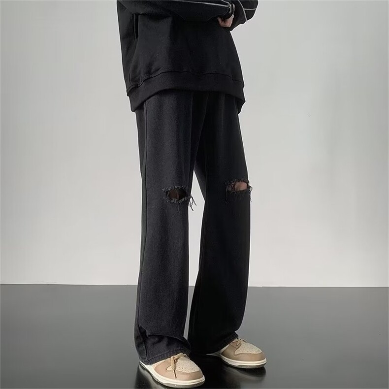 暗黑破洞牛仔裤男韩版潮流痞子帅气2024春季新款ins长裤K327-P40,男装牛仔裤,星座412-2