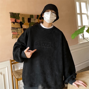 春季季麂皮绒卫衣百搭宽松潮流潮牌长袖上衣外套-JK23101-P45控69图片
