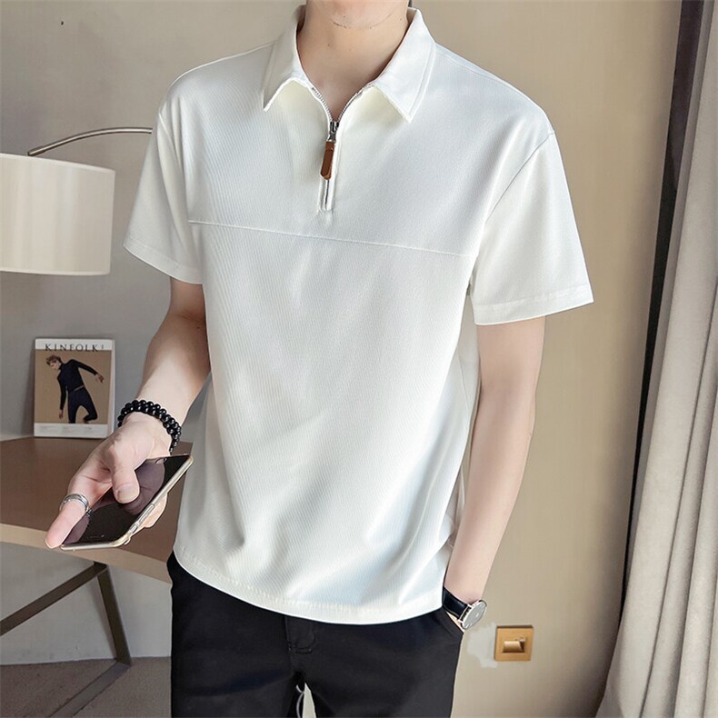 2025新款夏季男士短袖T恤纯色潮牌Polo衫半袖体恤A313-A110-P55,男装T恤,电商A313