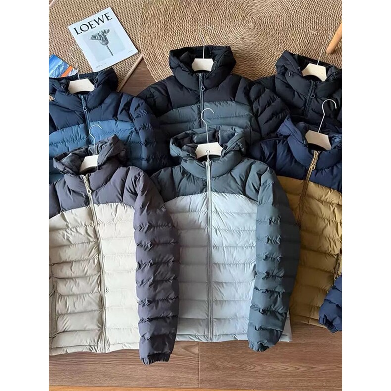 高品 户外连帽排骨保暖棉服男拼接撞色三防棉衣外套 A1172-P108图片