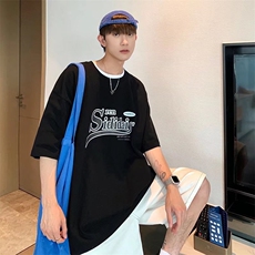 夏季港风潮流百搭短袖日系cityboy印花宽松半袖T恤男T1410-P24，男装T恤，星座512-2