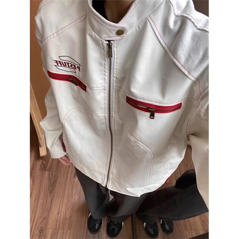 DW6710-P70美式工装机车服夹克男女春秋季潮牌pu皮外套-网图现货,男装夹克,星座603-2
