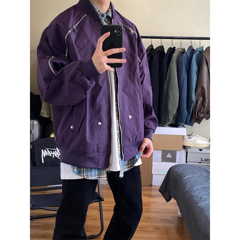 美式高街工装夹克男休闲棒球服飞行员潮流春秋休闲外套LJ6777-p70,男装夹克,星座1008