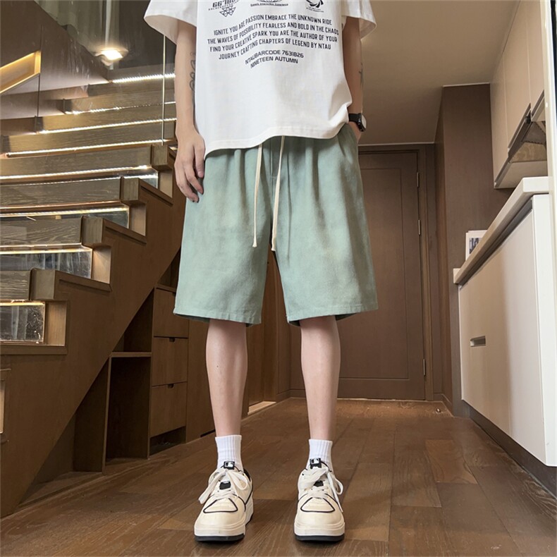 棉 2025夏季宽松直筒大码脏脏裤休闲裤短裤 A017 K735 P40图片