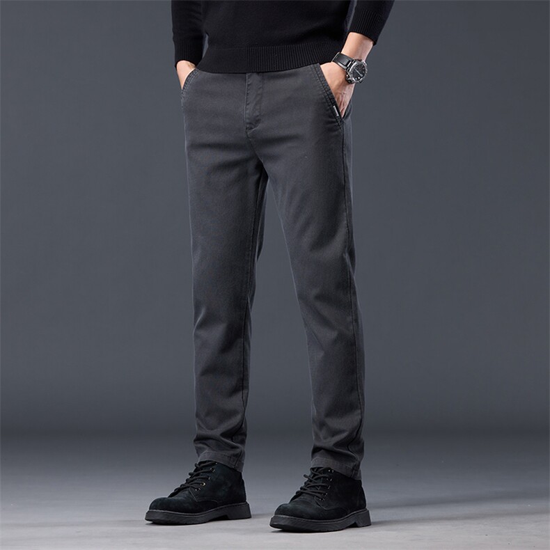 2026秋冬新款男士直筒休闲裤宽松男装长裤松紧腰带拉链毛巾底裤子，男装休闲裤，星座224-1