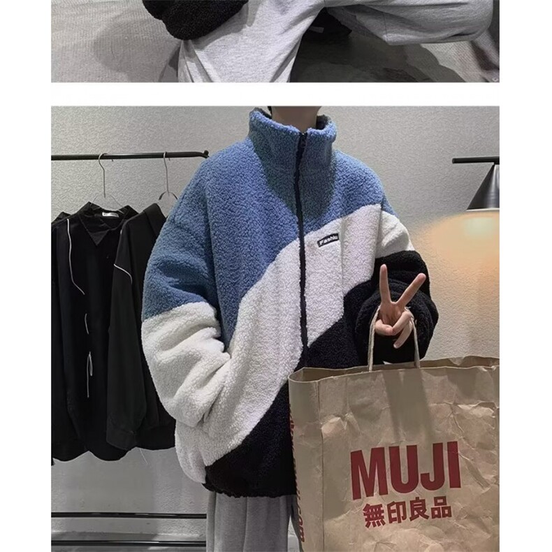 潮流韩版羊羔绒外套男宽松工装开衫夹克潮流情侣上衣WY881P36,男装夹克,星座1112-1