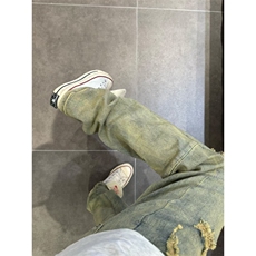 美式复古黄泥色破洞牛仔裤男款夏季水洗cleanfit裤子NZ018WW-P48，男装牛仔裤，星座1007（原301D）