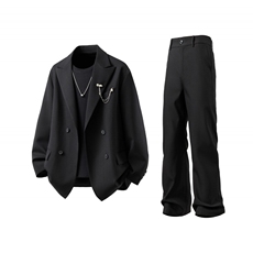 西服送胸针96%聚酯纤维4%氨纶M-5XL大码XF78145P85西裤XF78151P45，男装西服，星座226-2
