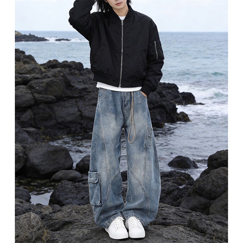 设计款牛仔裤男女同款长裤A152-P50，男装牛仔裤，电商D312