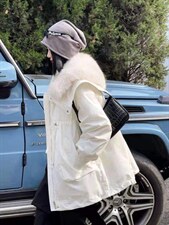 2021冬季新款洋气狐狸大毛领可拆卸时尚保暖羽绒派克服，其它，L·H·X