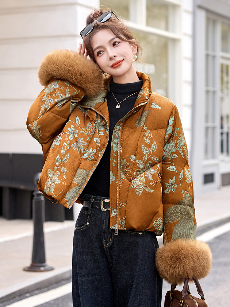 现货，现货人丝2025年冬季羽绒真狐狸毛短款加厚羽绒服,女装羽绒服,艾仟回(原伊仟回)