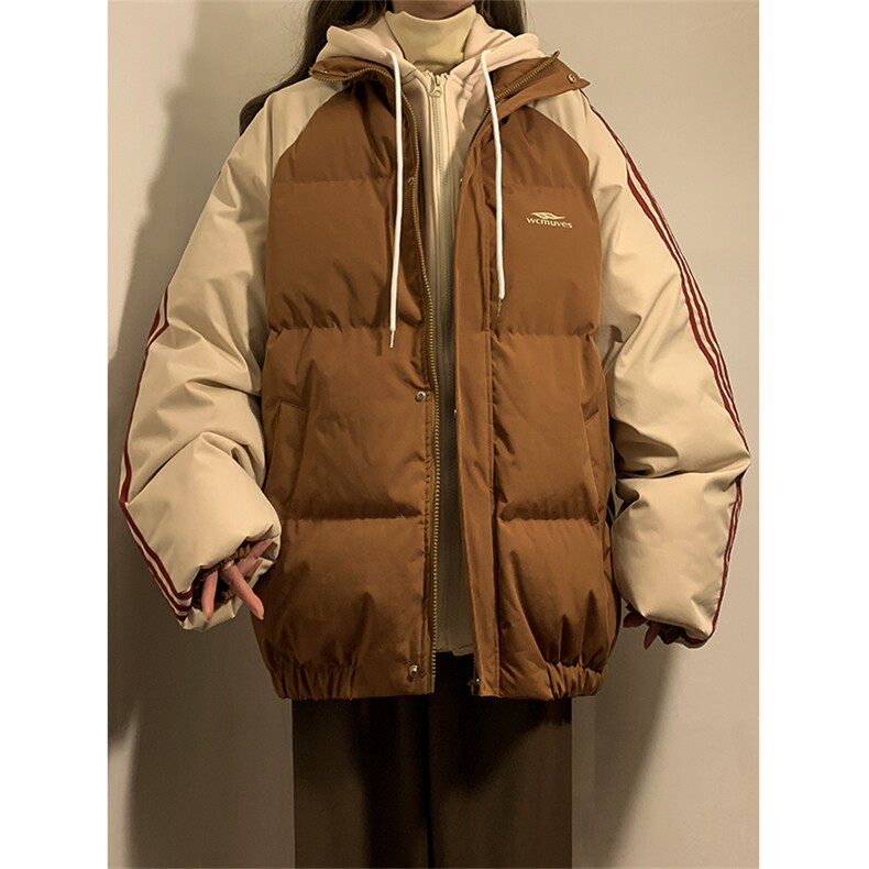 冬季新款韩版假两件宽松大码加厚棉衣外套XZ102B-1-M6636P125,男装棉衣,星座102B-1
