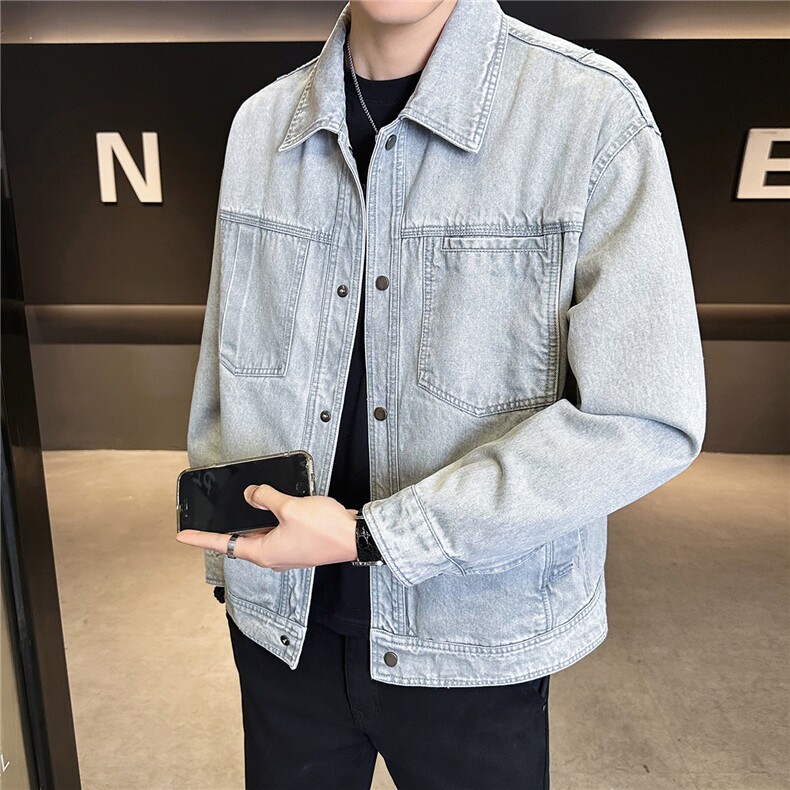 2026新款春季牛仔夹克外套男装复古水洗工装衣服A313-6811-P115，男装夹克，电商A313