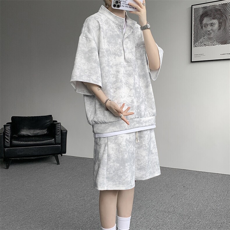 可拆开卖！立领POLO衫短袖t恤套装男生休闲运动青少年搭配帅气夏,男装T恤,电商B312