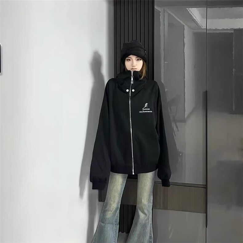 现货潮牌街头风开衫卫衣男女2025春秋季宽松外套WB617-P51,女装短外套,星座412-3
