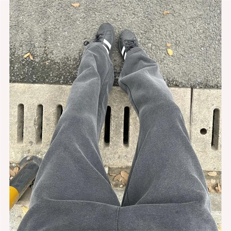 美式重磅弯刀卫裤男冬季美式加绒加厚休闲长裤LB544-P48加绒58,男装休闲裤,星座1008