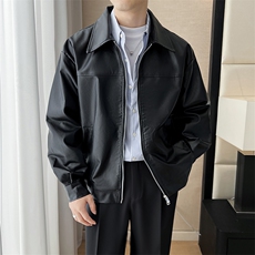 Cleanfit痞帅高街风设计感Pu皮衣风机车服皮夹克外套JK0634-P70，男装皮衣，星座308B-2