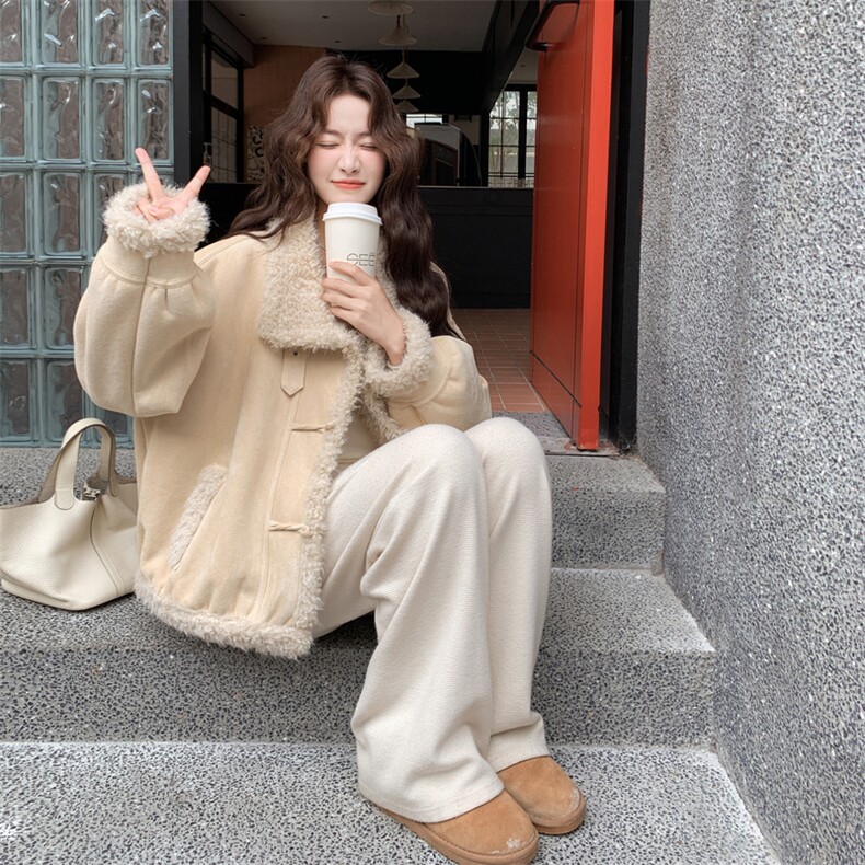 25新品冬季韩版简约皮毛一体6532-215-299,女装短外套,2C317
