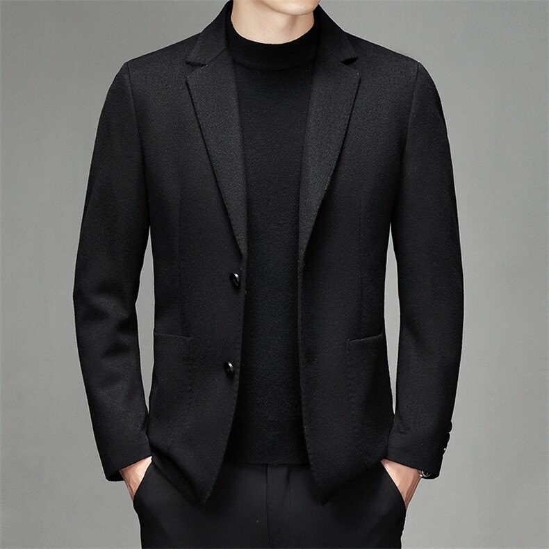 男士羊毛纯色西装秋季商务休闲单西服男上衣外套SJ61982-P285，男装西服，电商B212（原钱塘6029）
