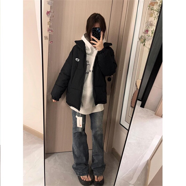 简约棉服男女冬季宽松百搭设计感情侣JKW55-P67,男装棉衣,星座208-5