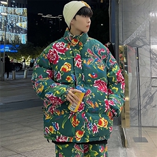 MY203东北大花加厚保暖防寒风汉服棉衣外套机车服棉袄男女潮，男装棉衣，星座115A(原星座507）