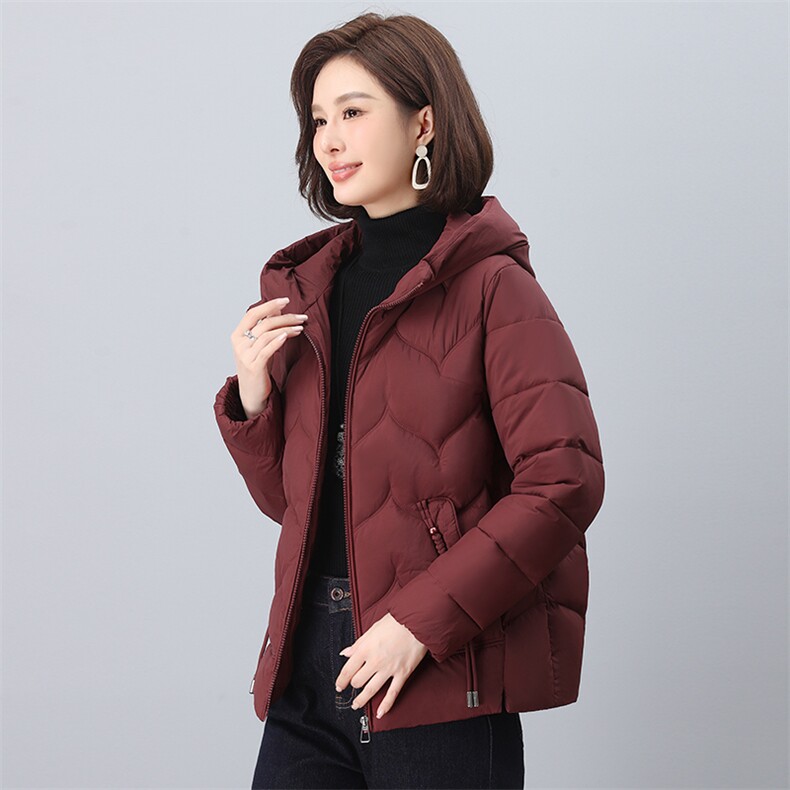 2024年冬季新款时尚连帽休闲羽绒棉棉服,女装棉衣/棉服,依恋蒂丝