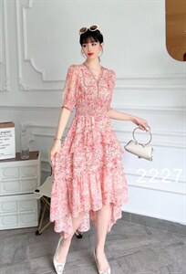 【现货】2022夏季新款 韩版碎花雪纺连衣裙,女装连衣裙,珍·洛曼