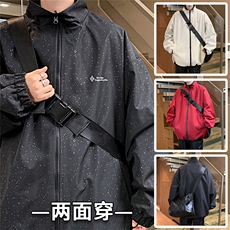 JK9026/P70春装两面穿休闲男外套宽松情侣运动ins百搭夹克两面服，男装夹克，电商A141