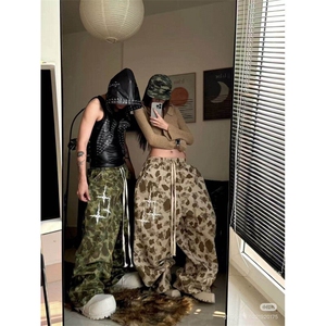 WEEKEEP 街头嘻哈迷彩色松紧腰个性休闲裤女宽松百搭跳舞阔腿裤潮图片