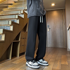 美拉德色系宽松直筒裤秋冬重磅360克弯刀裤拖地裤K9586P5588，男装休闲裤，星座914-1