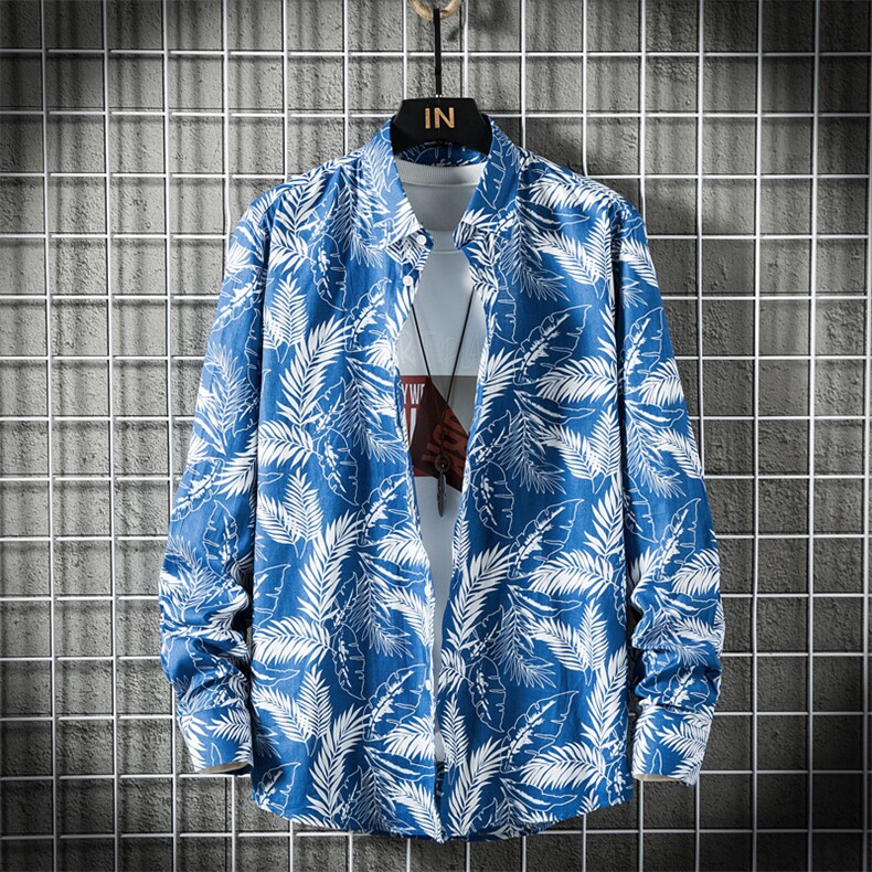持续新增颜色！新款长袖印休闲时尚花衬衫衬衣228-1025-P32,男装衬衫,星座228