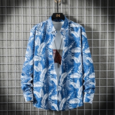 持续新增颜色！新款长袖印休闲时尚花衬衫衬衣228-1025-P32，男装衬衫，星座228