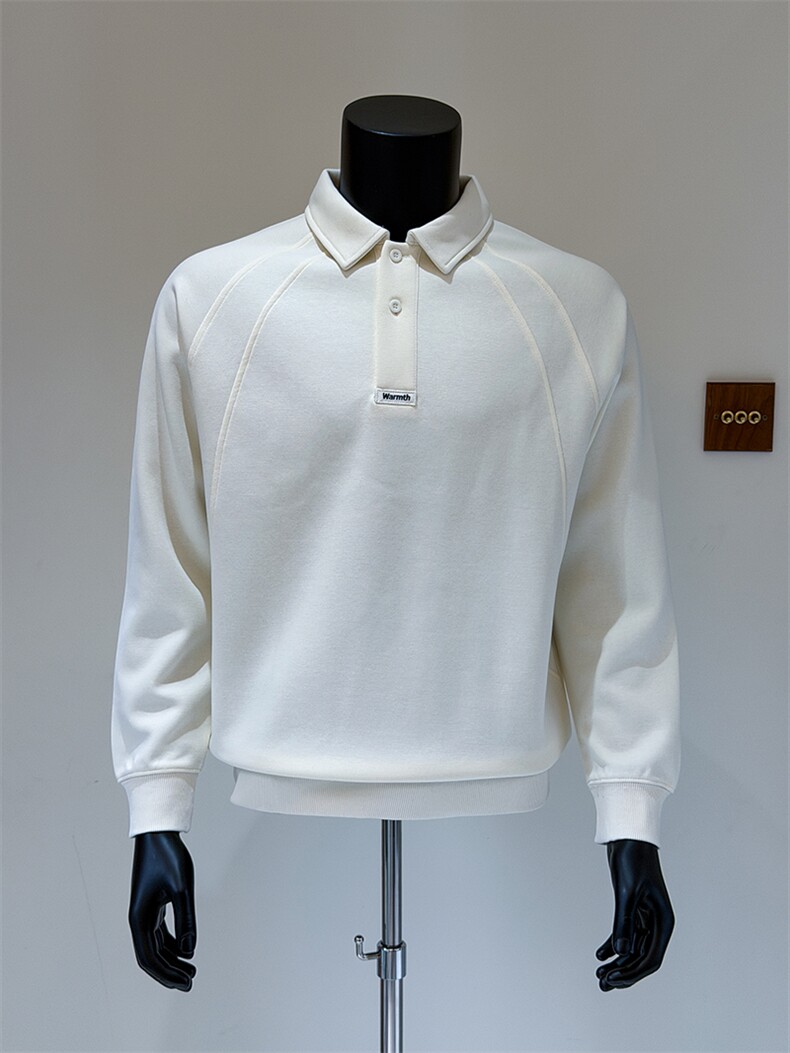 纯色设计款宽松翻领男polo卫衣N6601-P70,男装卫衣,星座1012-1