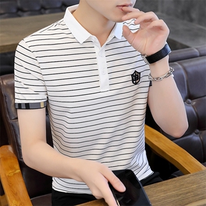 73311-P40精神小伙网红Polo衫短袖男士夏季2023年新款修身半袖t恤图片