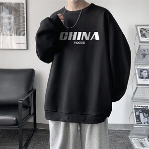 华夫格卫衣圆领卫衣男大码长袖t恤男外套 HW76001-P30加绒款-P40图片