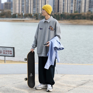 新款男百搭小华夫格面料设计感CITYBOY风卫衣PL3315-P38控68图片