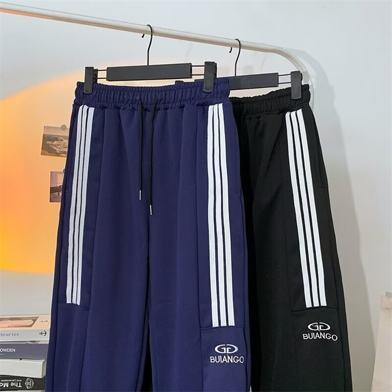 运动卫裤男三杠条纹学生休闲裤男GK146P38,男装休闲裤,星座1116-2
