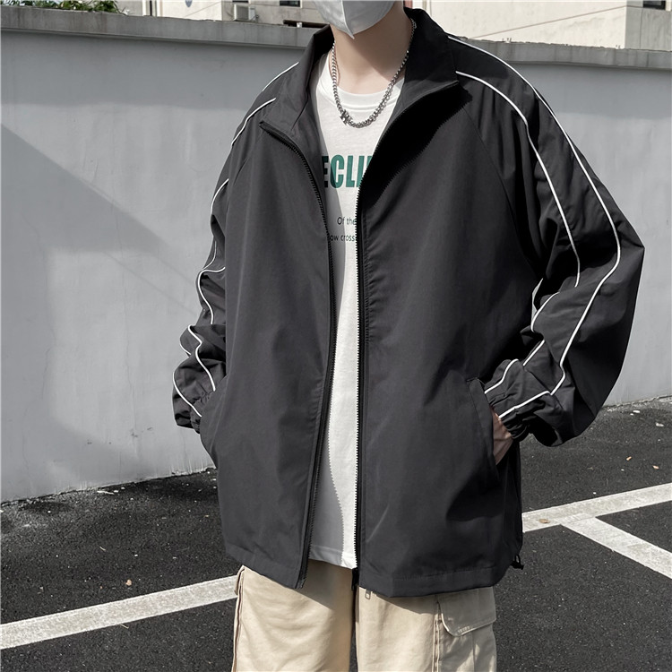 立领夹克男2023秋季新款韩版运动休闲拉链开衫翻领外套 W1164-P45图片