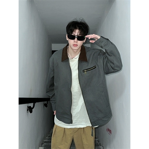 现货5000件 2026春季新款水洗帆布翻领底特律夹克男外套 JK571P80，男装夹克，星座301D-2(原星座1004-1）