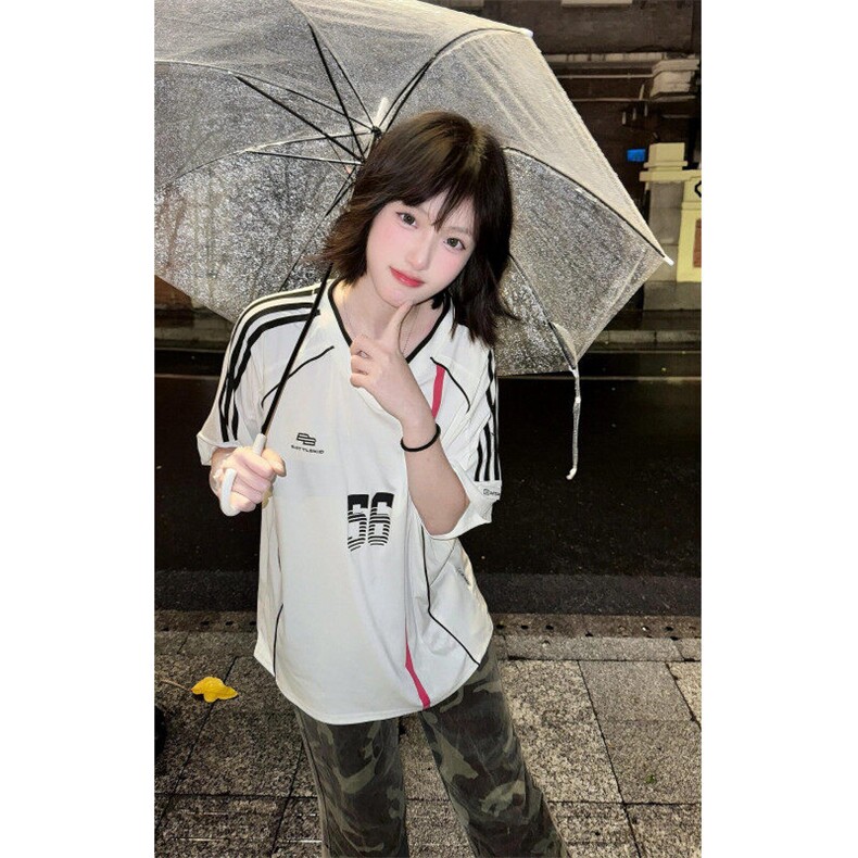 BK918CC-特P39织带V领撞色运动球衣风短袖t恤男女,男装T恤,星座1007（原301D）