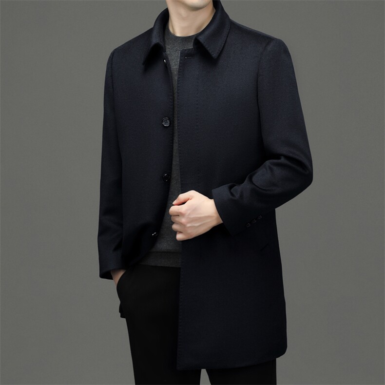 CSYM98903钱塘2020-2冬季新款商务休闲翻领中年男士毛呢大衣P370,男装毛呢大衣,钱塘207-2