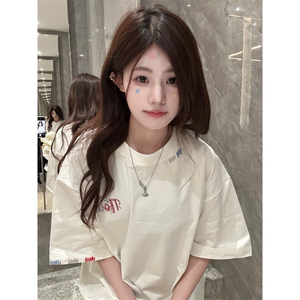 H1014-P35高版本#原版全刺绣内里铺布宽松休闲短袖T恤图片