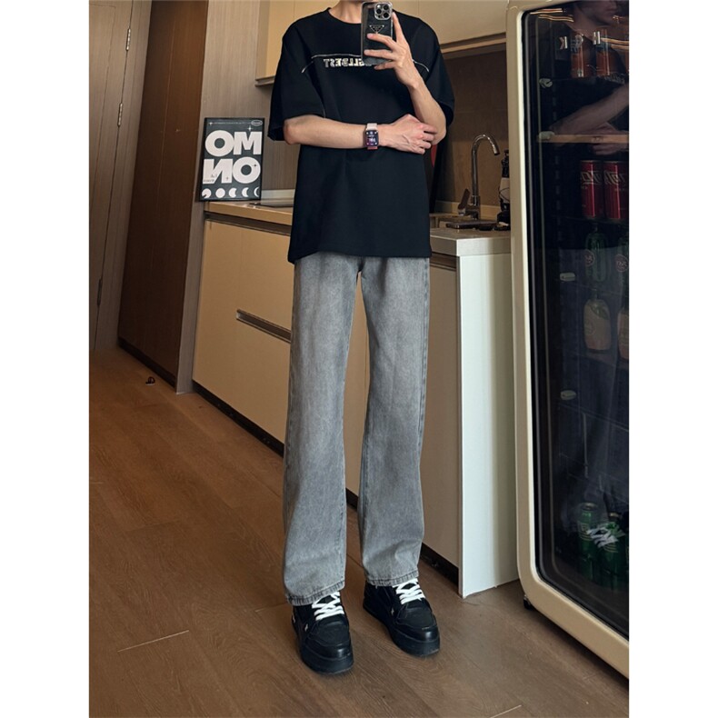 现货水洗复古宽松直筒牛仔裤男K5806-P50控78,男装牛仔裤,星座205