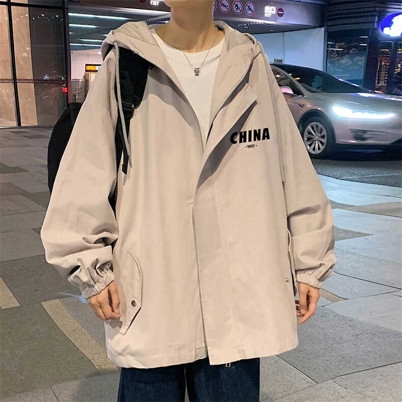 JK41248-P85加棉款-P115纯棉连帽夹克男士大码工装夹克男外套男,男装夹克,电商A040