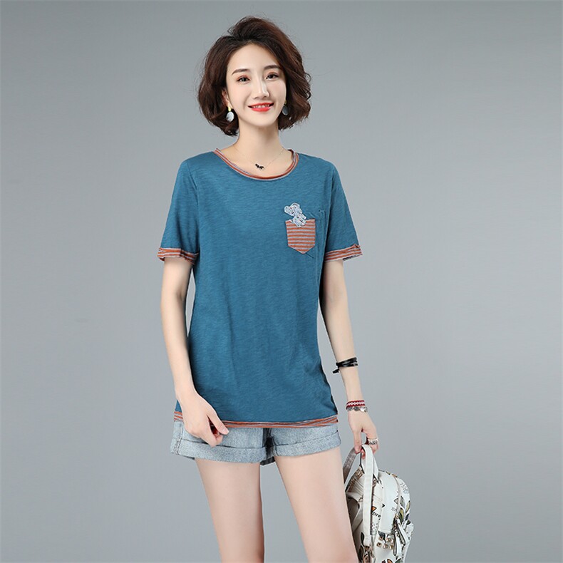 2021新款大码女装宽松显瘦短袖T恤夏季时尚百搭上衣，女装大码女装，秋牧寒烟