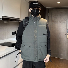 工装马甲男外套秋冬潮流宽松休闲大码保暖背心2316-P55，男装背心/马甲，星座1403A