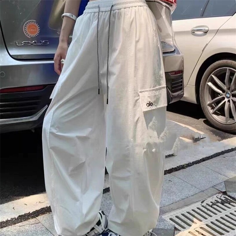 2025百搭设计感松紧腰抽绳眼镜工装裤,女装休闲裤,雪兔电商全品类